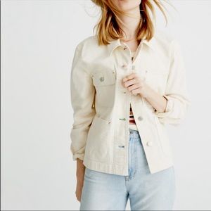 Madewell cropped chore jacket in cream